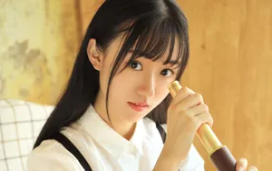甜美校园文艺美女图片_8