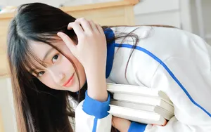 穿校服的学生妹壁纸图片_8