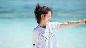 谢娜海边度假图片_8