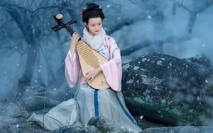 弹琵琶的古装美女图片_5