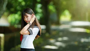 清新养眼治愈系少女图片壁纸_6