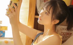 清凉性感背带裤美女图片_7