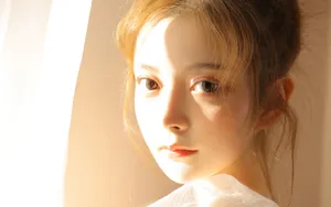 温柔白嫩小美女图片壁纸_3