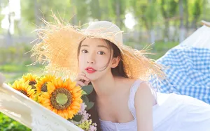 美女野外野餐图片壁纸_3
