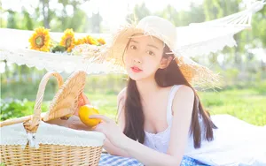 美女野外野餐图片壁纸_5