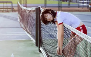 甜美活力网球美女少女图片_2