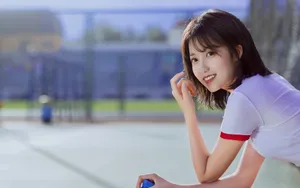 甜美活力网球美女少女图片_6