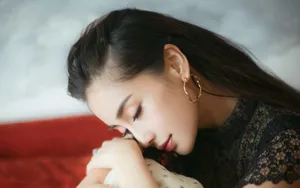 angelababy黑色蕾丝性感写真图片_4