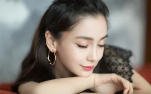 angelababy黑色蕾丝性感写真图片_6