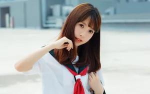 可爱甜美学生妹制服图片_3