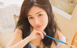 高清美颜美女特写图片