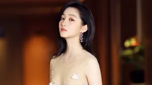 关晓彤肉色蕾丝裙图片_7