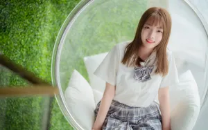 清纯JK制服美女图片壁纸_4