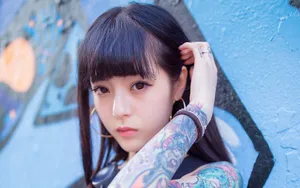 火辣纹身女孩美女图片壁纸_2