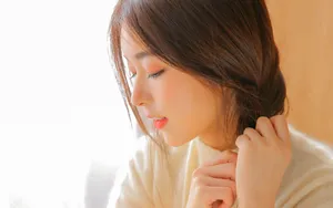 清纯长相甜美的学生妹写真图片_6