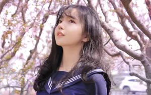 清纯JK制服美女女生图片壁纸_2