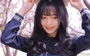 清纯JK制服美女女生图片壁纸_3