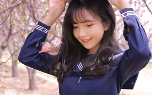 清纯JK制服美女女生图片壁纸_9