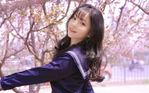 清纯JK制服美女女生图片壁纸_10