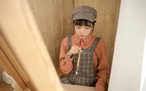 画画的女孩学生妹图片壁纸_13