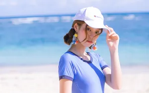 海边性感泳装美女图片壁纸_6