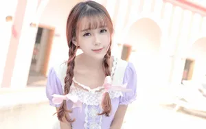 清纯双马尾学生妹写真图片壁纸_8