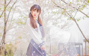 清纯双马尾学生妹写真图片壁纸_9