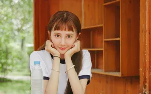 清纯双马尾学生妹写真图片壁纸_13