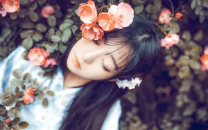花丛花季和服美女壁纸_2