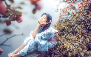 花丛花季和服美女壁纸_4