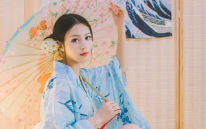 清纯大眼和服美女图片壁纸_5