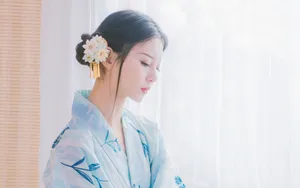 清纯大眼和服美女图片壁纸_7