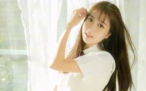治愈系校园美女图片壁纸_3