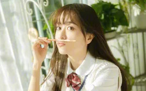 治愈系校园美女图片壁纸_8