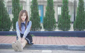 楚楚动人少女桌面壁纸_4