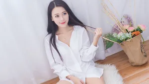 王曼妮衬衣美女图片壁纸_7