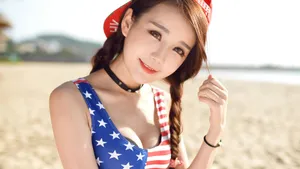 俏丽美眉小九Vin写真壁纸