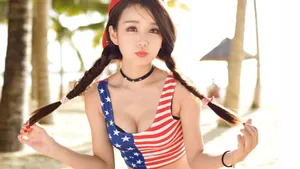 俏丽美眉小九Vin写真壁纸_2