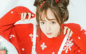 甜美圣诞少女桌面壁纸_2