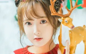 甜美圣诞少女桌面壁纸_3