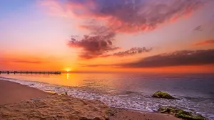 唯美海边日出风景壁纸_11