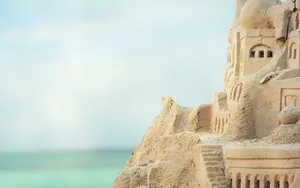 沙滩沙雕城堡建筑图片_9