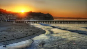 黄昏海边夕阳残阳图片_14