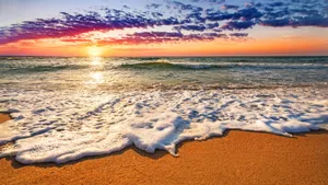 黄昏海边夕阳残阳图片_15