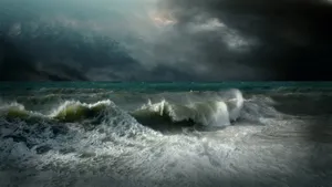 海洋巨浪浪花图片_4
