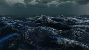 海洋巨浪浪花图片_8