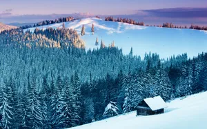 雪山夕阳风景图片壁纸_2