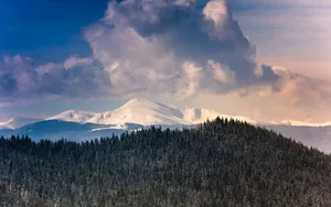 雪山夕阳风景图片壁纸_4