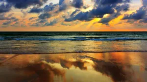 大海夕阳日落风景图片_2