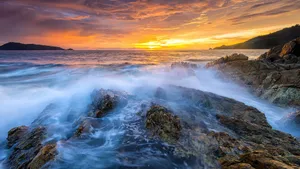 大海夕阳日落风景图片_5